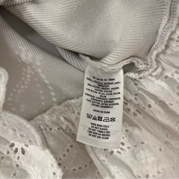 Anthropologie English Factory Eyelet Puff Sleeve Sweater Women’s Medium Petite - Picture 6 of 9